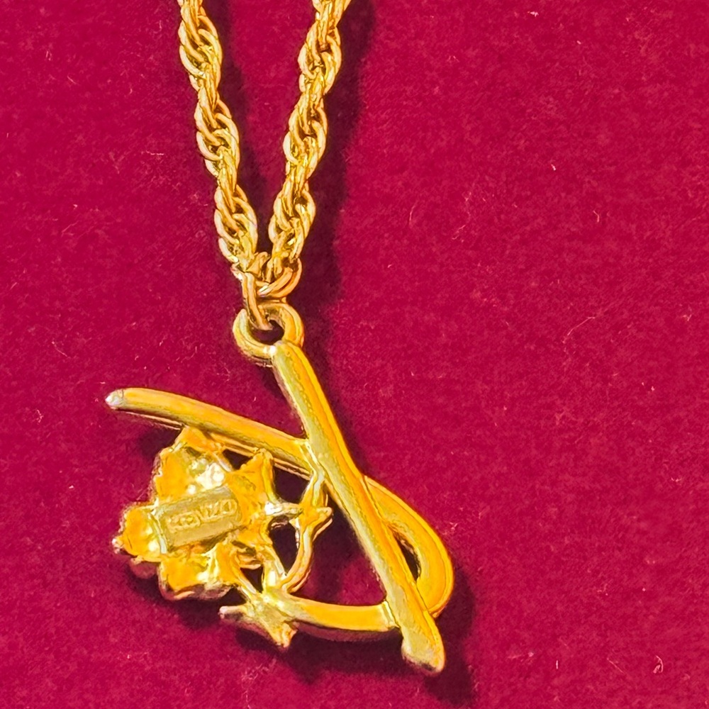 Kenzo Gold Necklace with Floral Accent - Picture 4 of 13